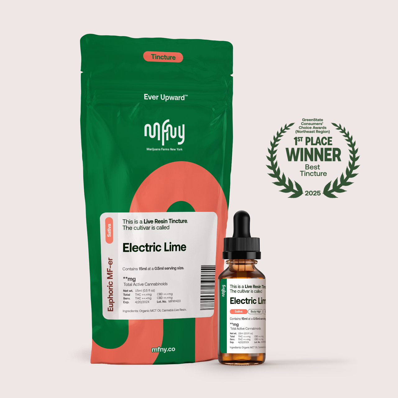 Photograph of product: Mfny - Electric Lime Live Resin Tincture - 15ml