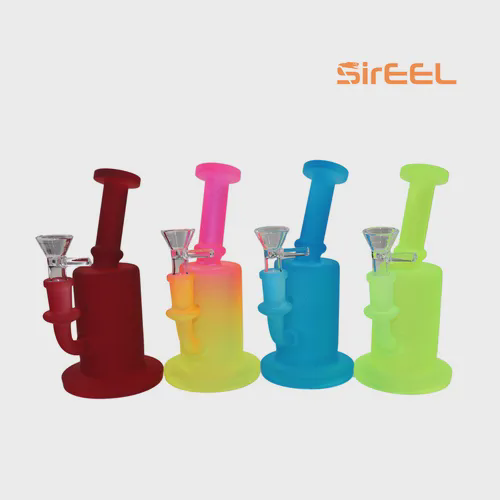 Photograph of product: 7" SirEEL FrostBite Bent Neck Bong w/ Flower Bowl | Assorted Colors