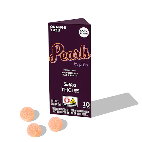 Photograph of product: Grn Orange Yuzu (S) Live Rosin Pearls 10mg 10pk