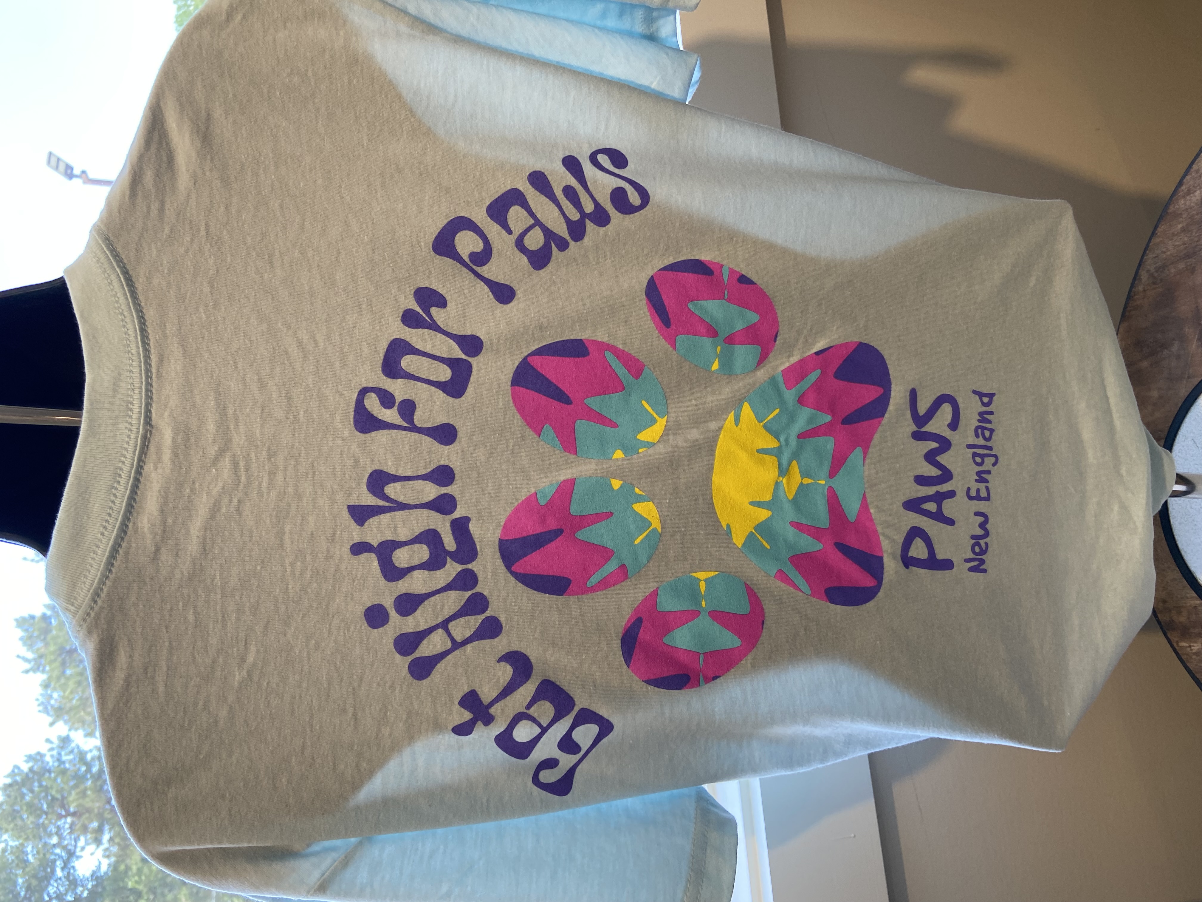 Photograph of product: GET HIGH PAWS T-SHIRT - SAND