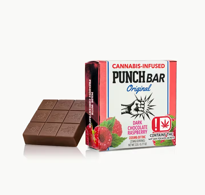 Photograph of product: Punch - Edibles - Chocolate - Raspberry Dark - 100MG