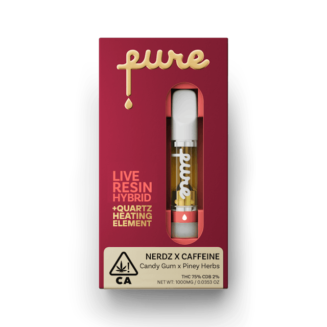 Photograph of product: Nerdz x Caffeine 1g Live Resin Quartz Cart - 