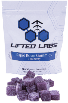 Photograph of product: Lifted Labs Blueberry Gummies 200mg TH-oui