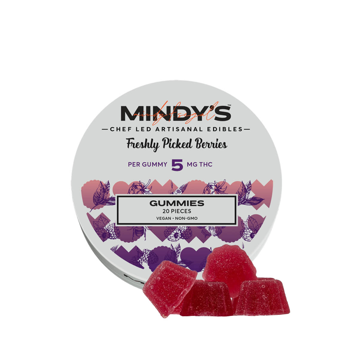 Photograph of product: Mindy's Freshly Picked Berries Gummies 100mg 20pk