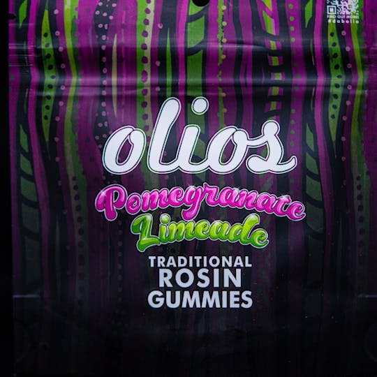 Photograph of product: Olio - 100mg Rosin Gummies - Pomegranate Limeade