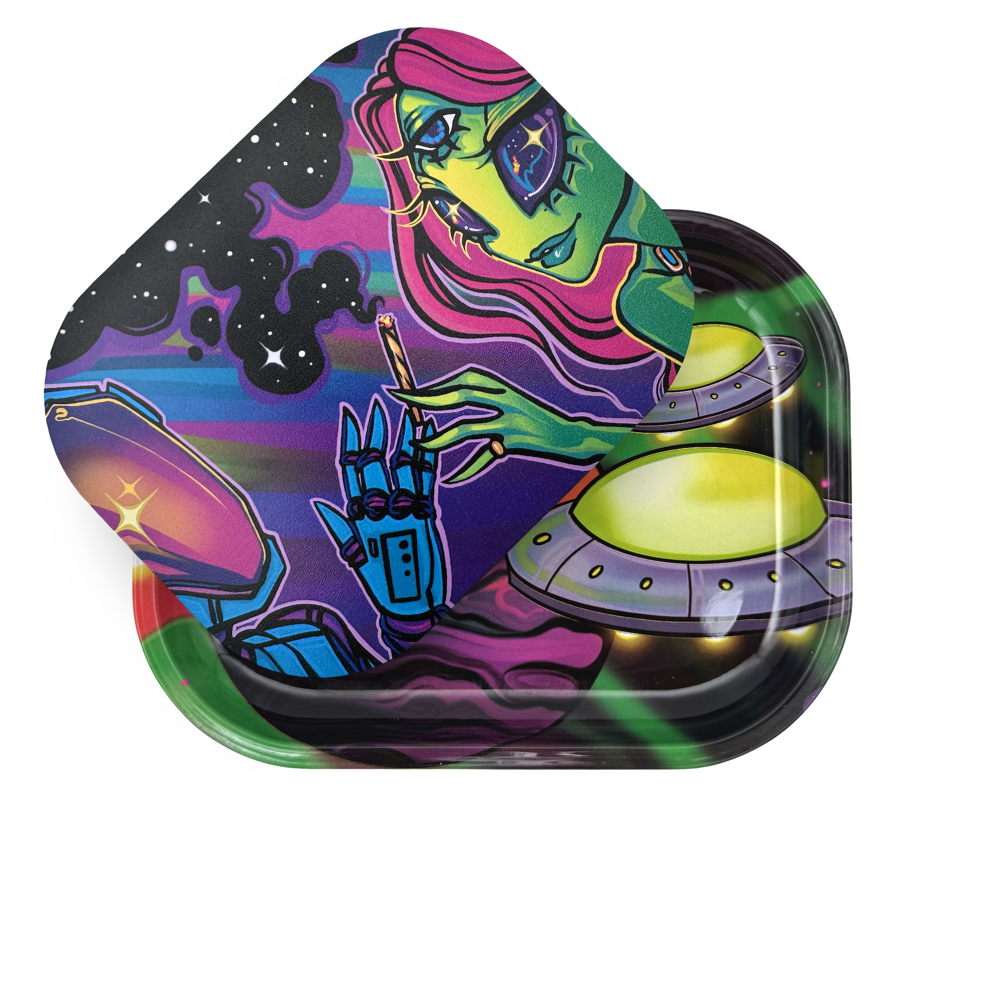 Photograph of product: Zzz's - Space Lovers - Rolling Tray w/ Magnetic Cover