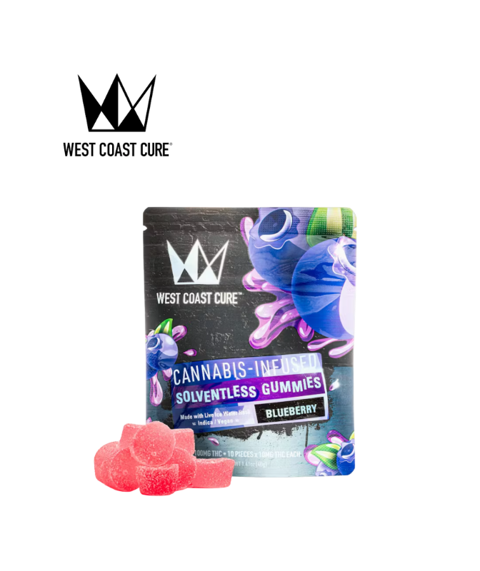 Photograph of product: BLUEBERRY 100MG HASH INFUSED 10 PACK GUMMIES