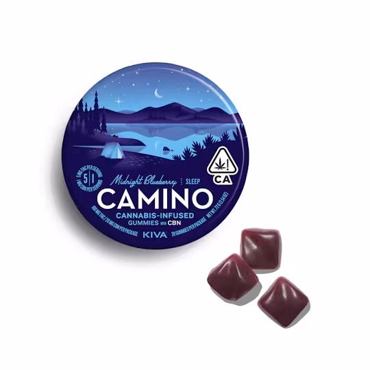Photograph of product: Camino - 100mg 5:1 THC:CBN Gummies - Midnight Blueberry