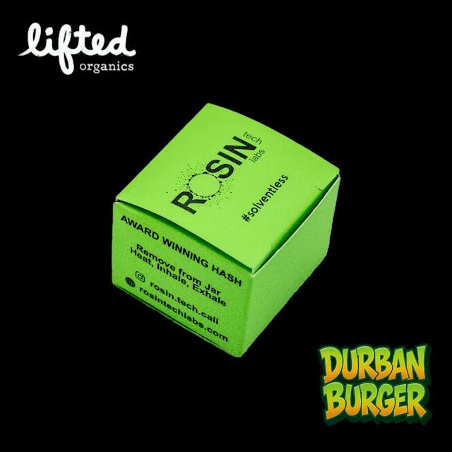 Photograph of product: Durban Burger 1g Cold Cure Rosin - 