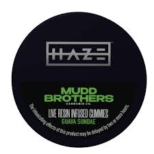 Photograph of product: Haze x Mudd Brothers Guava Sundae Live Resin Gummies 10pk