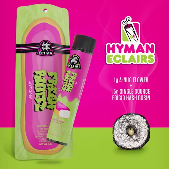 Photograph of product: HYMAN: Fresh Runtz Eclair 1.5G Infused Glass Tip Pre-Roll