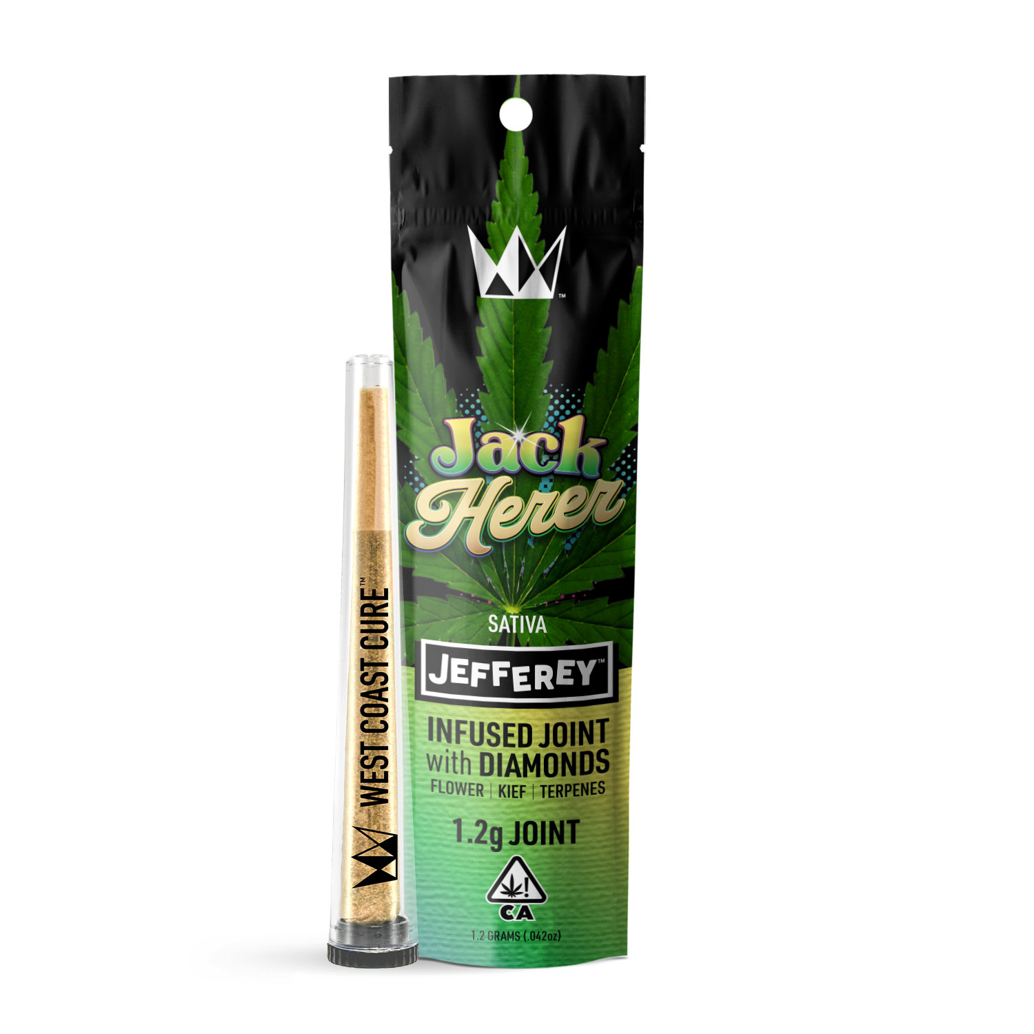 Photograph of product: JACK HERER 1.2G INFUSED JOINT WITH DIAMONDS FLOWER - 1.2 G