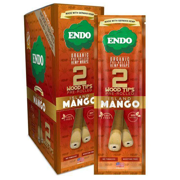 Photograph of product: Endo | Island Mango | Small Organic Wood Tip Wraps | 2pack