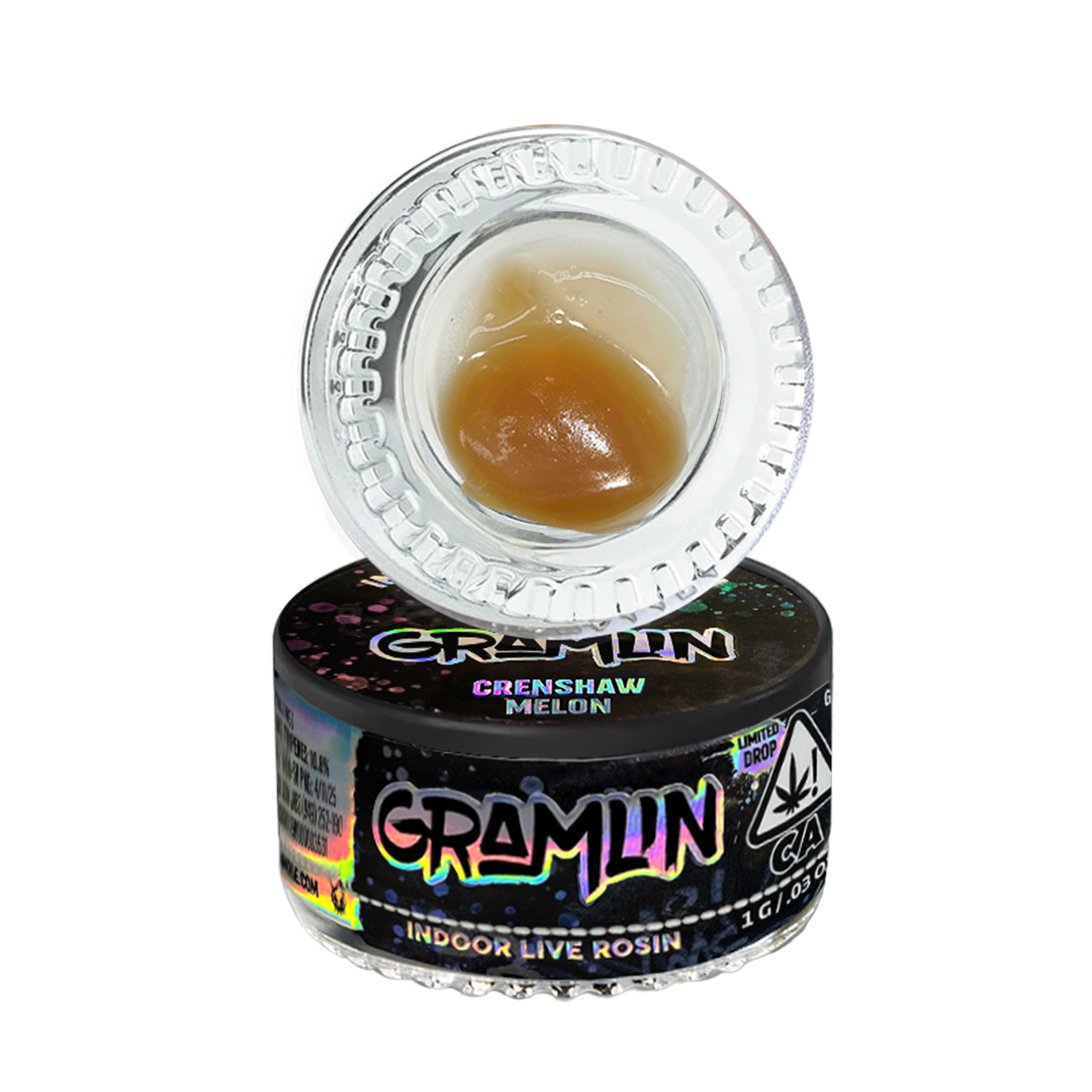 Photograph of product: INDOOR LIVE ROSIN EXTRACT - CRENSHAW MELON 1G