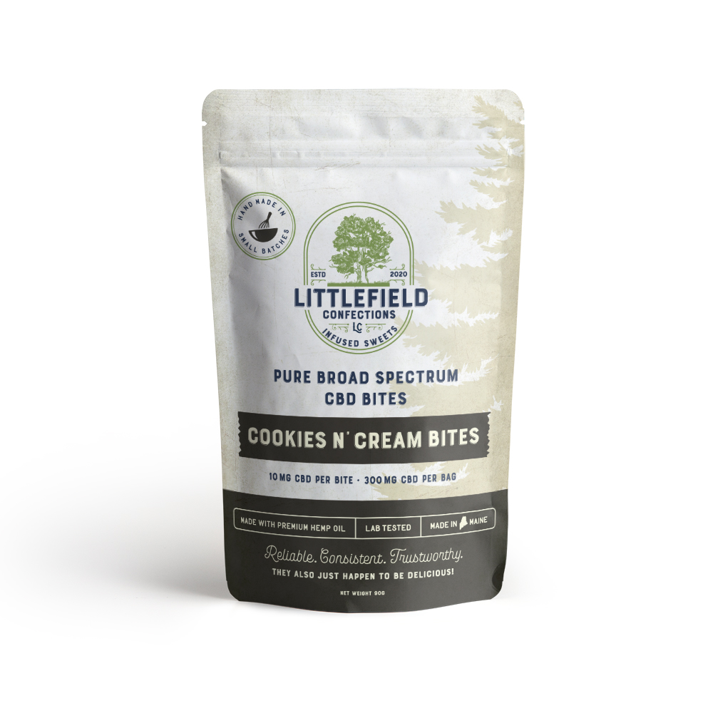 Photograph of product: LFC 300MG CBD Cookies'n Cream Bites