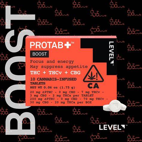 Photograph of product: Level | Boost | 5pk Protab+ Edible Tabs with TH-oui-V | 100mg | Oui'd