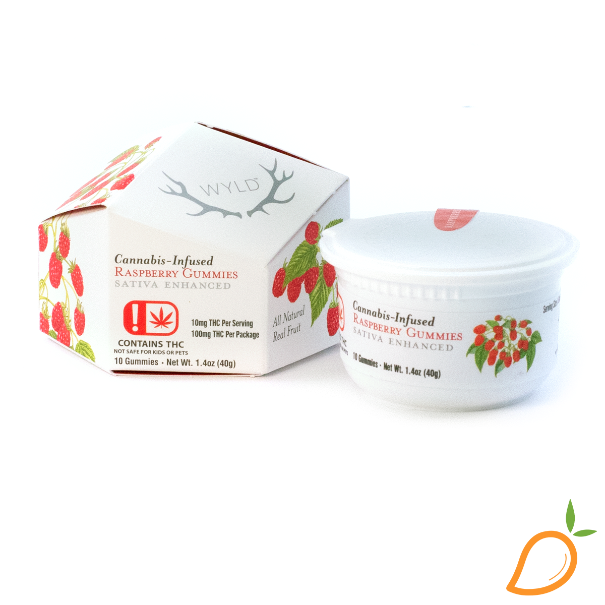 Photograph of product: 100mg Raspberry Oui'd Gummies WYLD