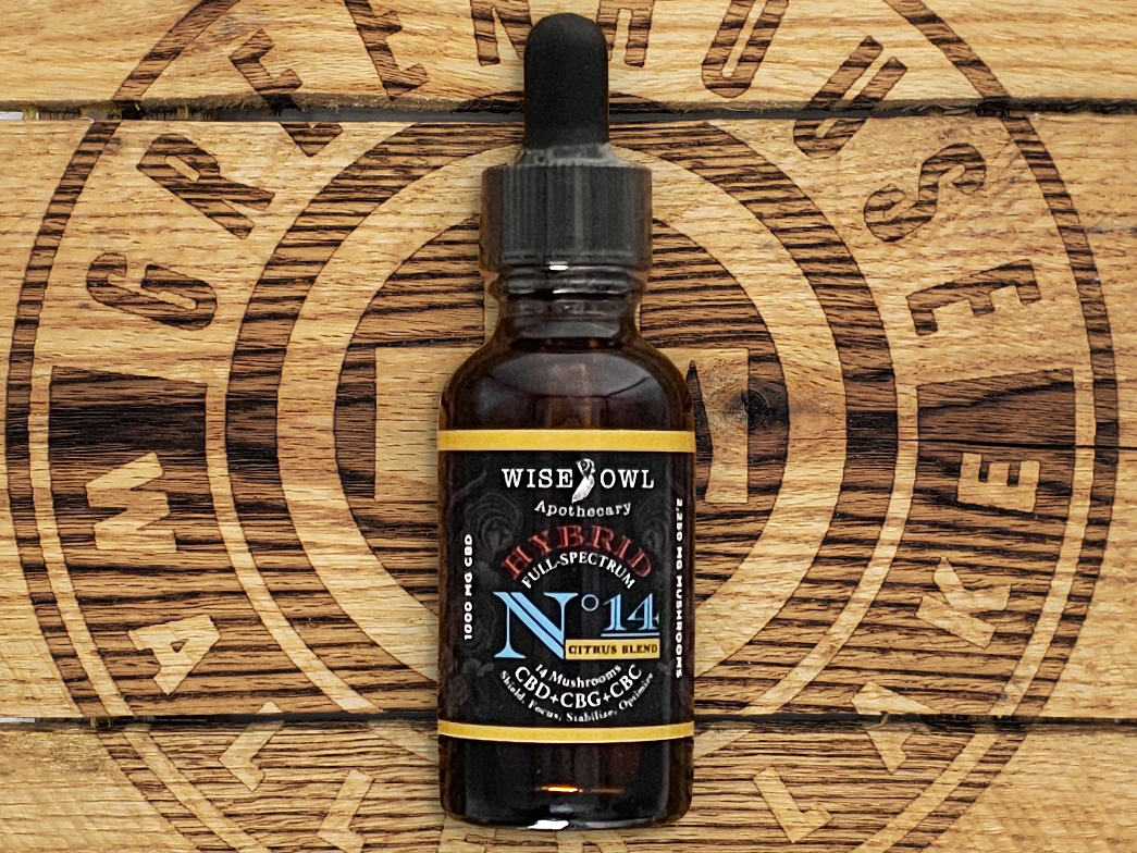 Photograph of Product: Wise Owl | Mushroom CBG+CBC+CBD Tincture | 1000