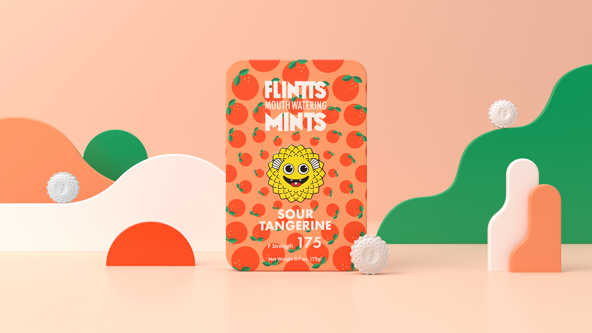 Photograph of product: Flintts Mints | Sour Tangerine | F Strength 175