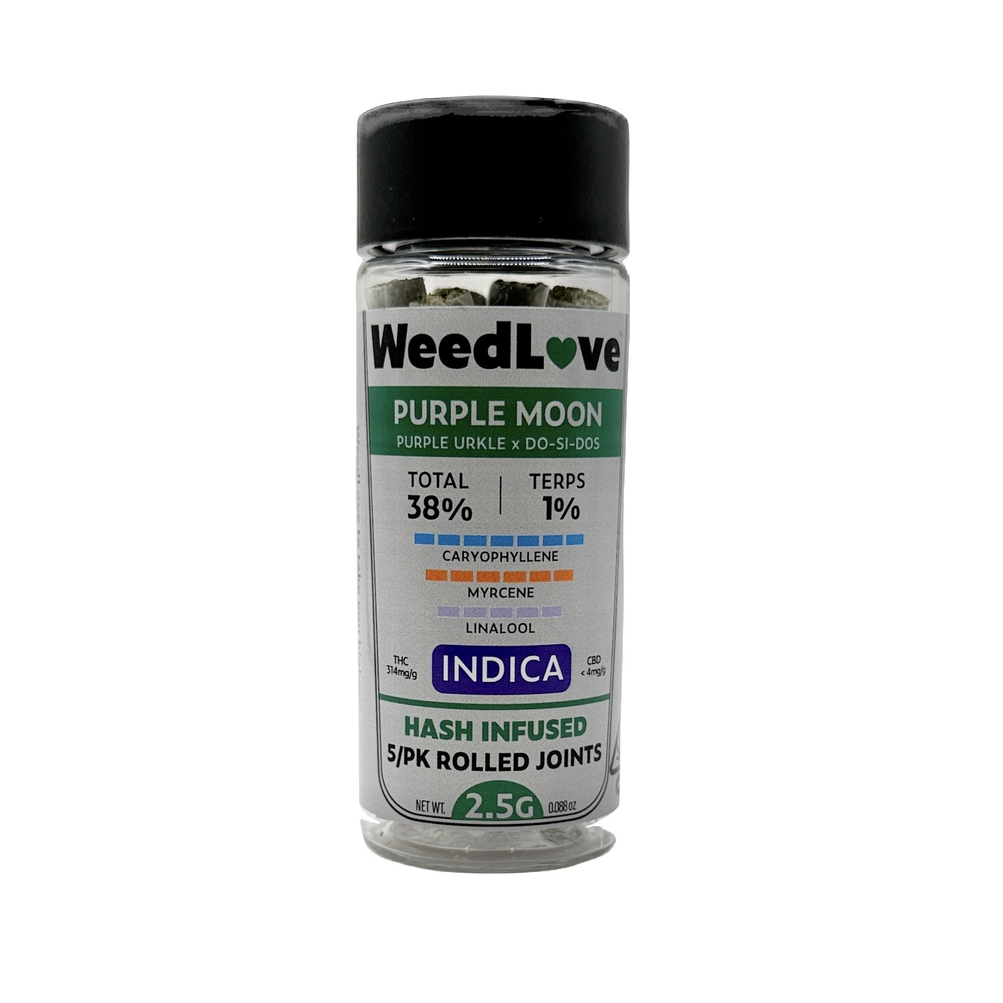 Photograph of product: PURPLE MOON au chocolat INFUSED PREROLLS 5 PACK 2.5G