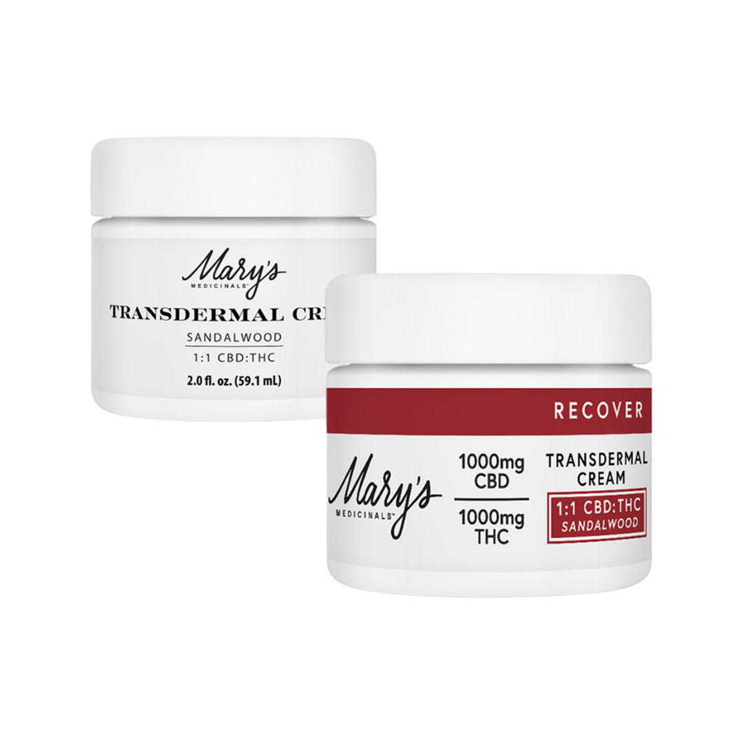 Photograph of product: Mary's Medicinals | Sandalwood Transdermal Cream 1000mg CBD:1000mg TH-oui