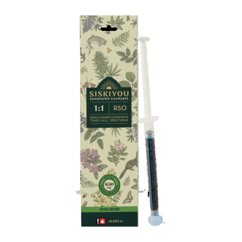 Photograph of product: (1:1) CBD/TH-oui FECO Oui'd Oil