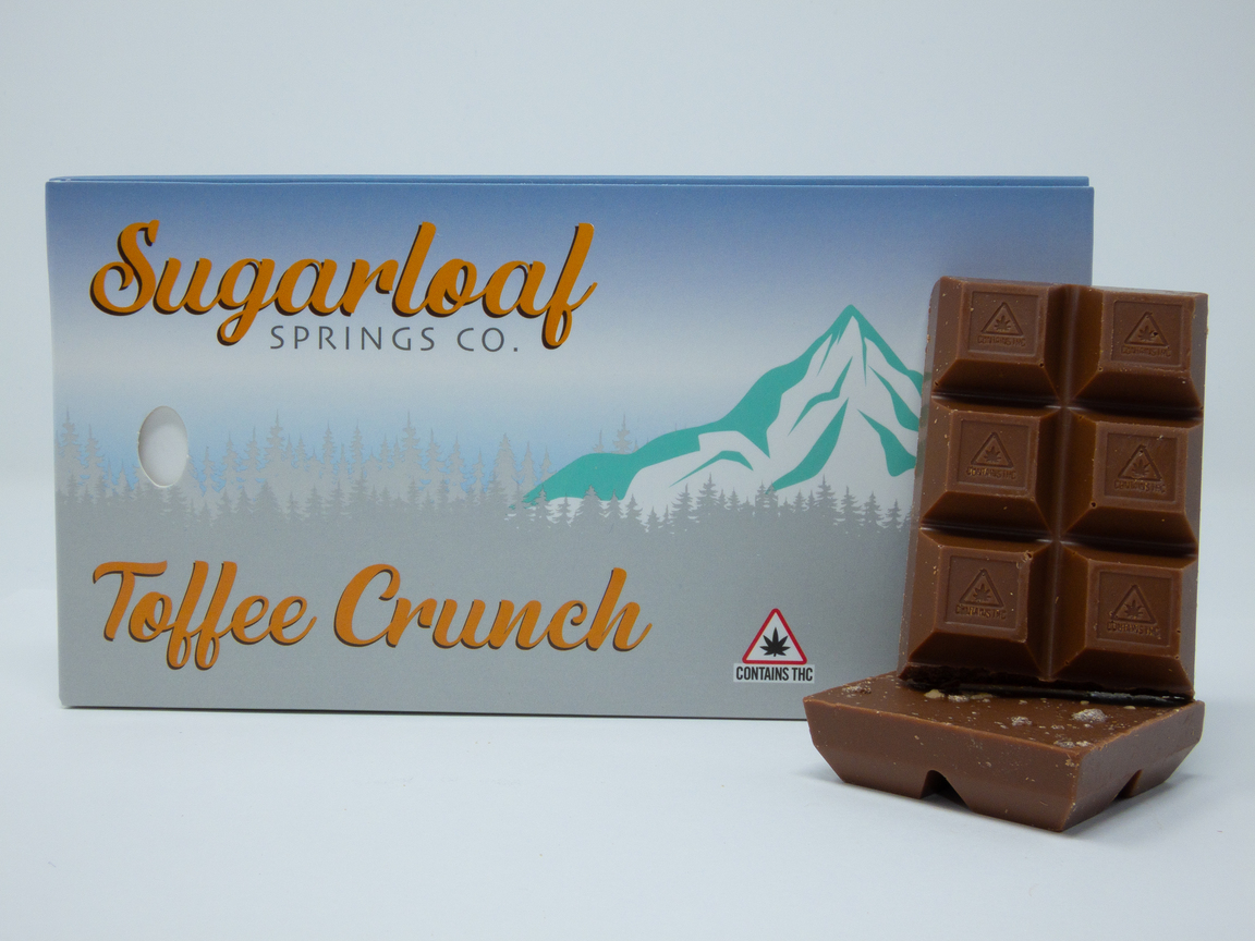 Photograph of product: SMS Toffee Crunch Chocolate Bar 100mg