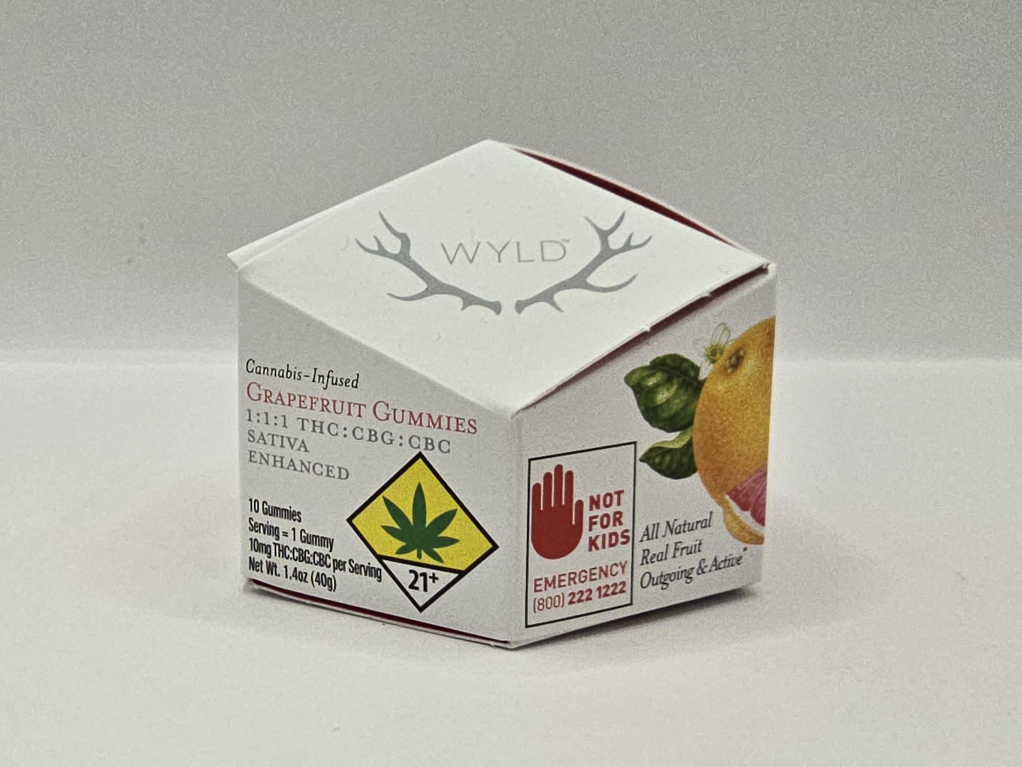 Photograph of product: Wyld - Oui'd Grapefruit CBG + CBC 1:1: ummies 10pk