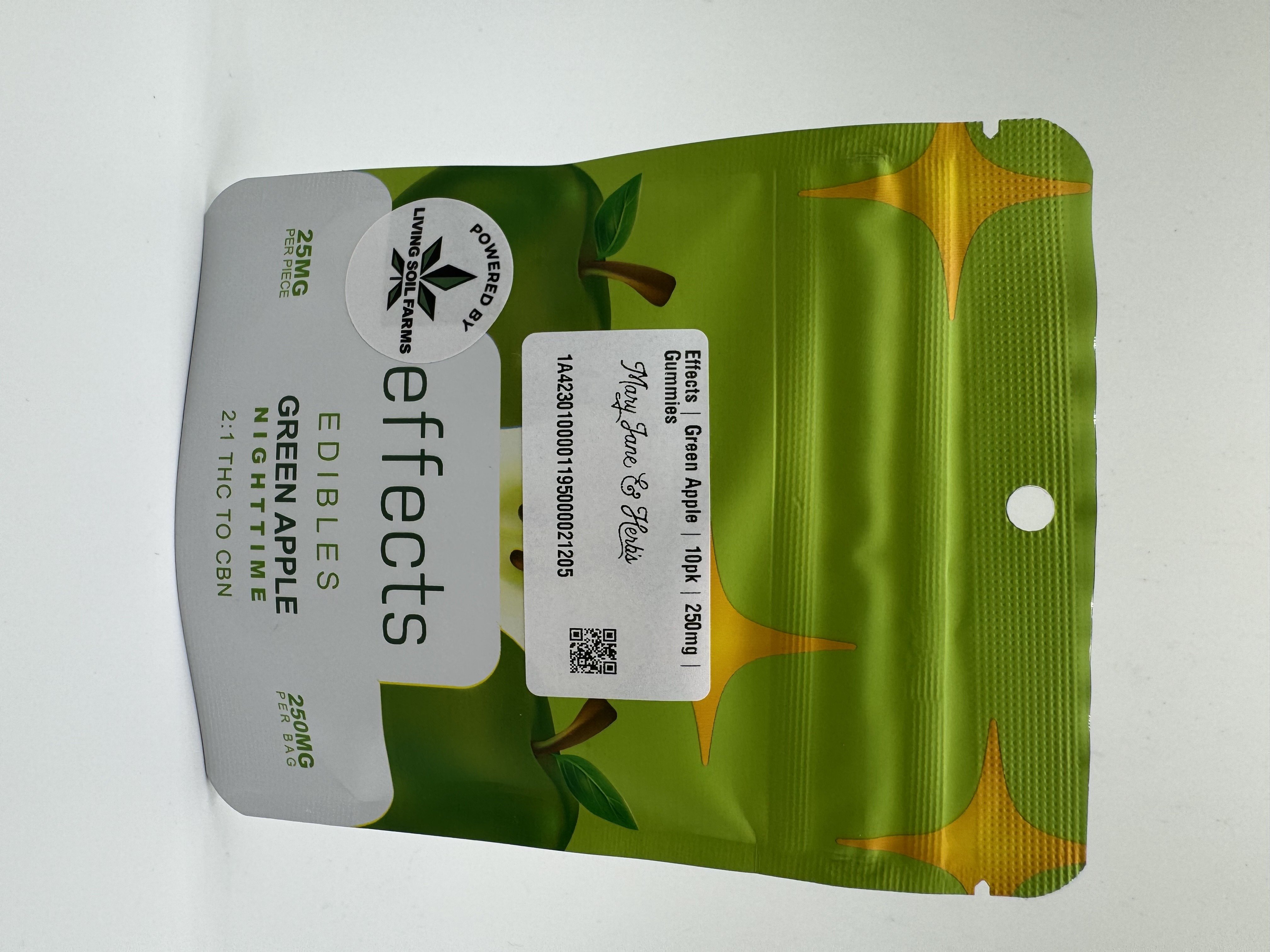 Photograph of product: Effects | Green Apple | 10pk | 250mg | Gummies