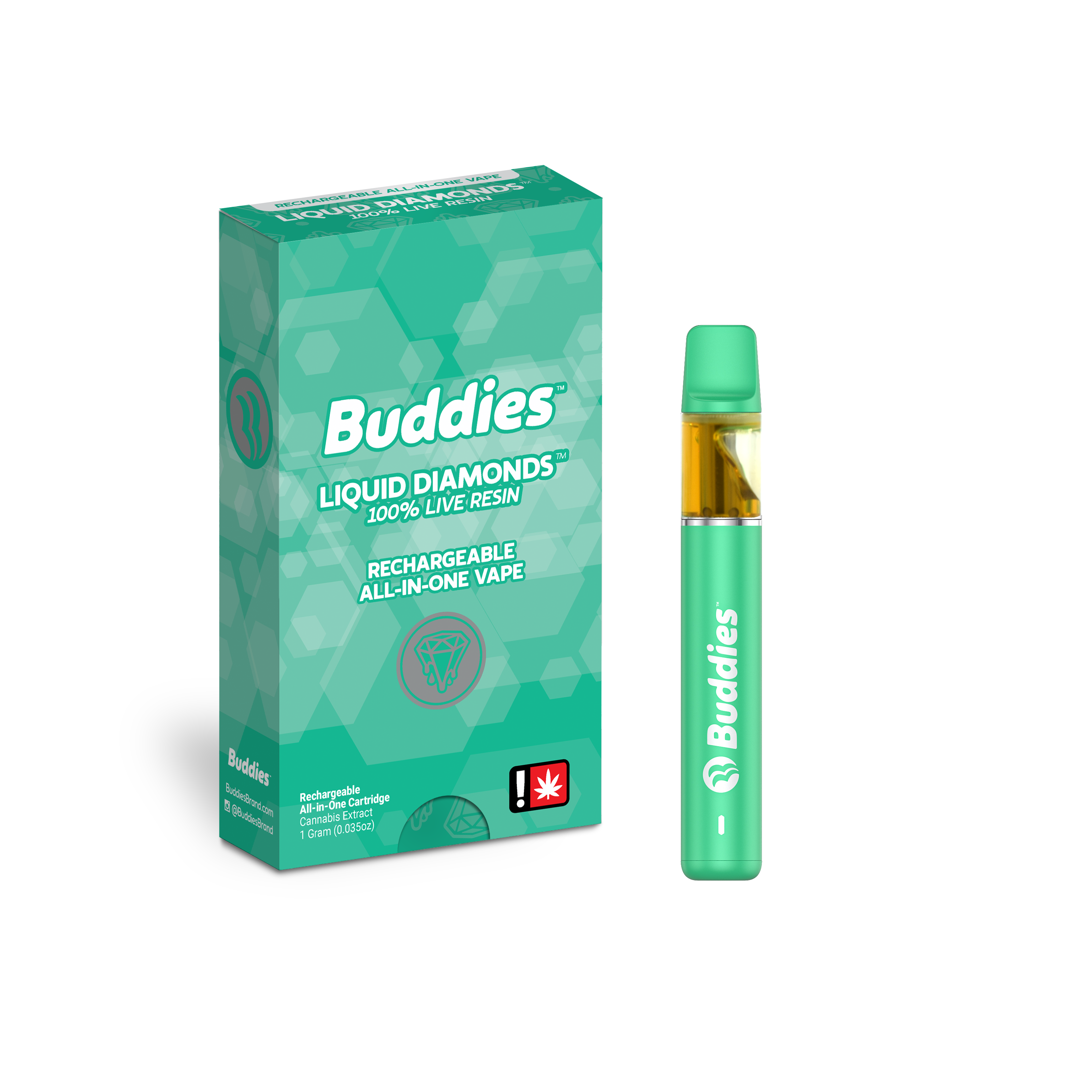 Photograph of product: Buddies - Blueberry (I) - All-In-One Live Resin Cartridge 1g