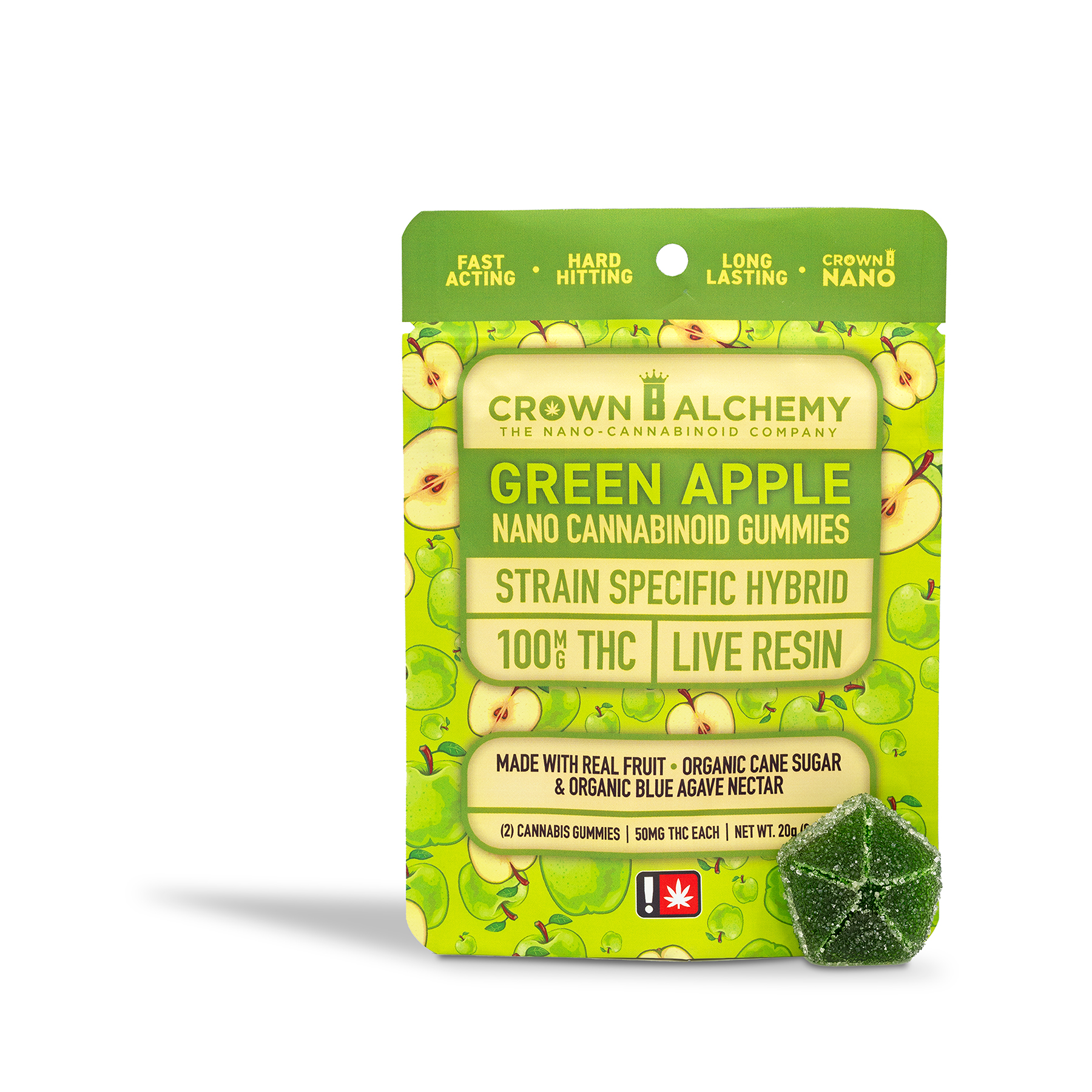 Photograph of product: Crown B Alchemy - Green Apple Nano Gummy 2pk