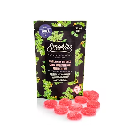 Photograph of product: Sour Watermelon (Hybrid) | Smokiez | Fruit Chews | 200mg