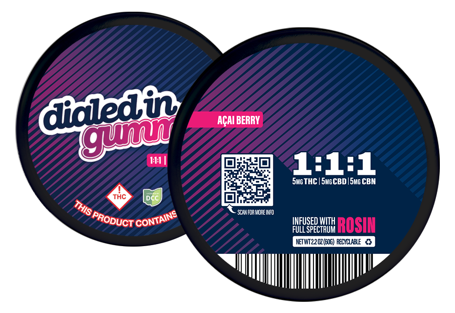 Photograph of product: Acai Berry | Live Rosin Gummies | 1:1:1 | 20 x 5mg