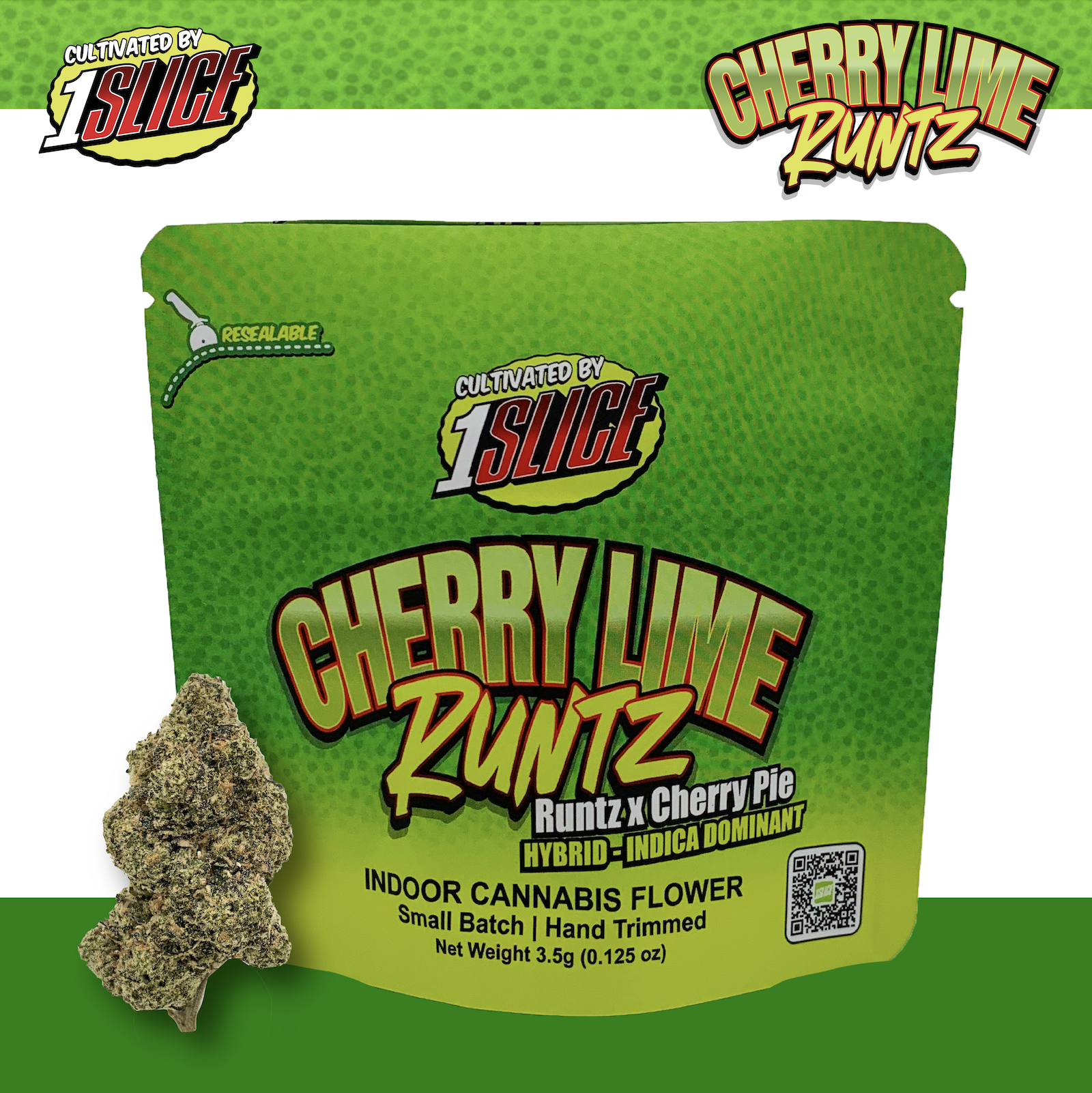 Photograph of product: 1Slice |  Flower | Cherry Lime Runtz - 1g