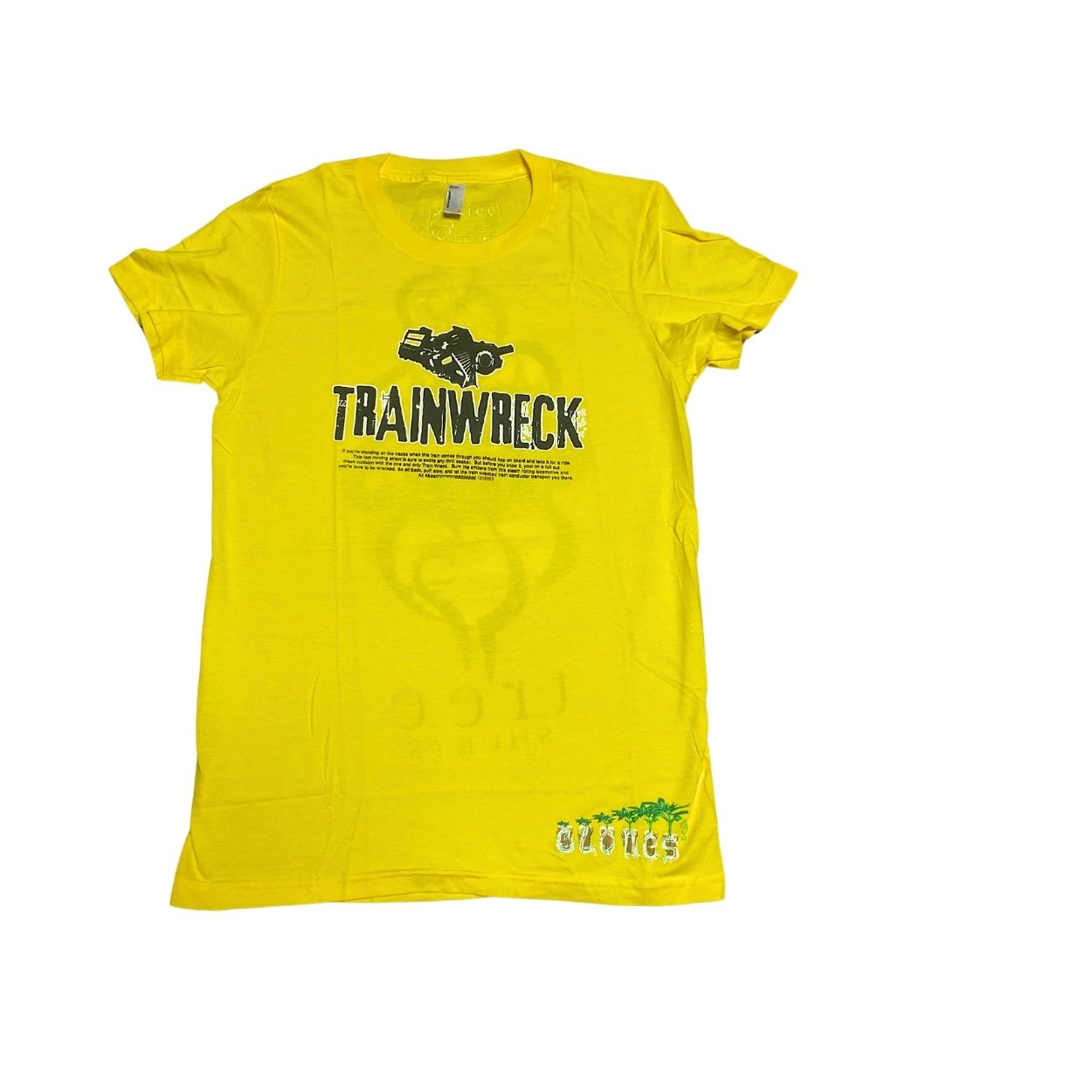 Photograph of product: Tree Shurts Trainwreck T-Shirt - Yellow (Women's Medium)