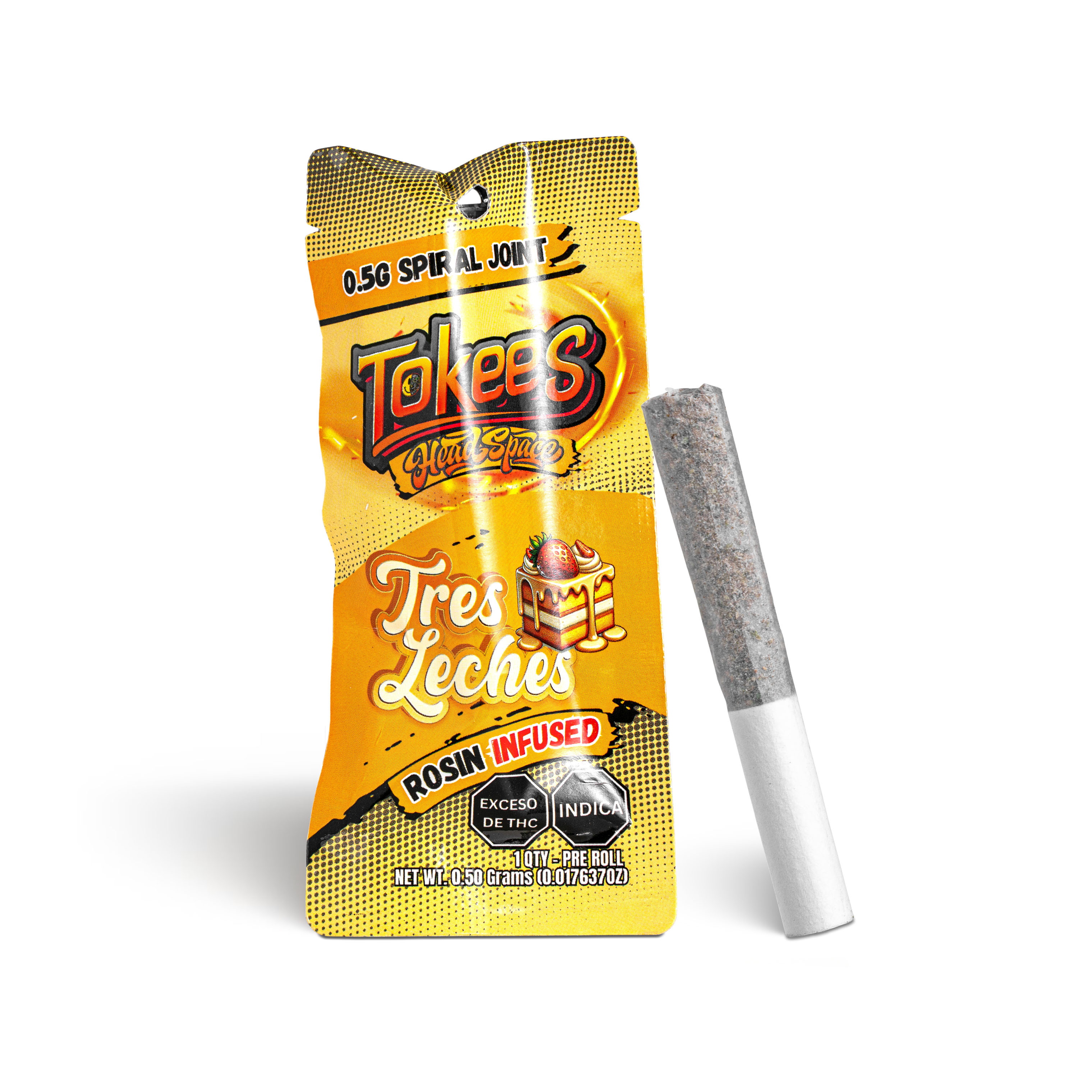 Photograph of product: Tres Leches Tokees Rosin Infused Pre-Roll - .5g