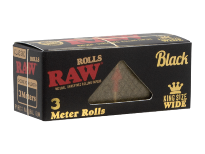 Photograph of product: Raw Classic - Black 3 Meter Rolls - King Size Wide