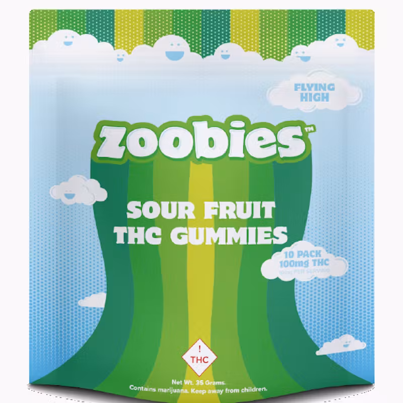 Photograph of product: Zoobies - Sour Fruit Gummies - Oui'd - 100mg (10pcs)