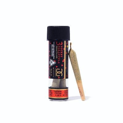 Photograph of product: D. Red Pocket Tarantula 3pk x 0.7g Oui'd Blend Infused Pre Roll Pack - LemonHead OG (S) - 