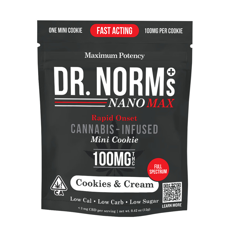 Photograph of product: DR NORM'S: COOKIES AND CREAM SINGLE COOKIE NANO MAX FAST ACTING 100MG
