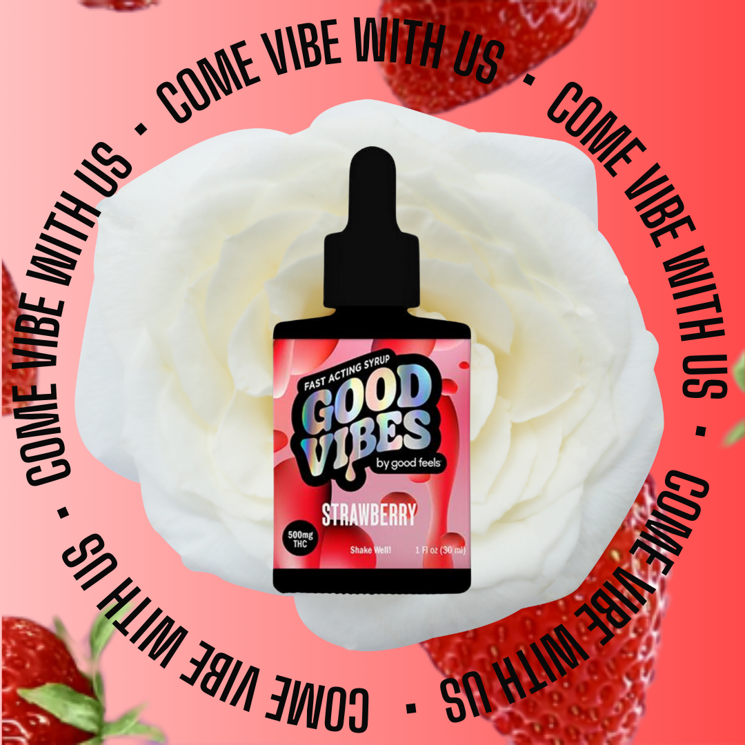 Photograph of product: Strawberry Fast Acting Syrup | 500mg - Good Vibes