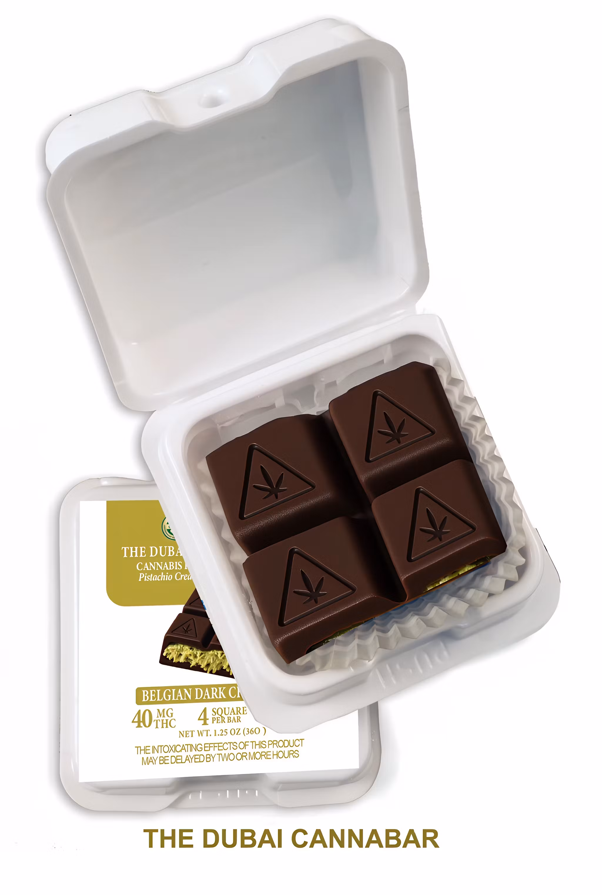 Photograph of product: Dubai Dark Chocolate Quattro Bar 4pc 40mg-I