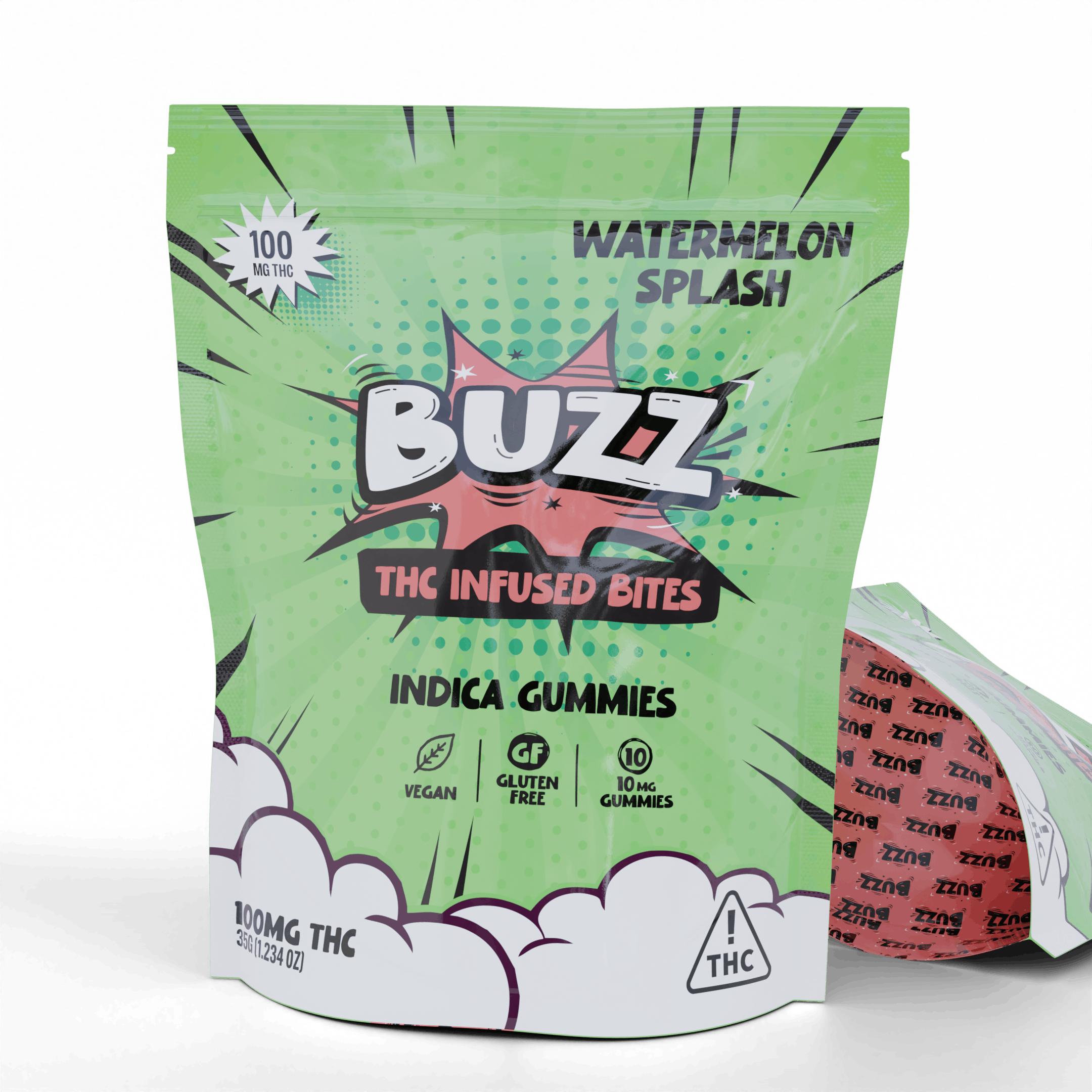 Photograph of product: Buzz Gummies Watermelon Splash 100mg 10pk