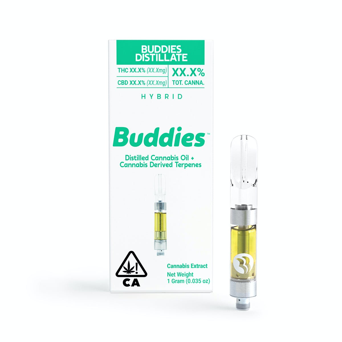 Photograph of product: Cartridge - 1g Buddies Dist. 2:1 TH-ouiV/TH-oui - Durban Poison
