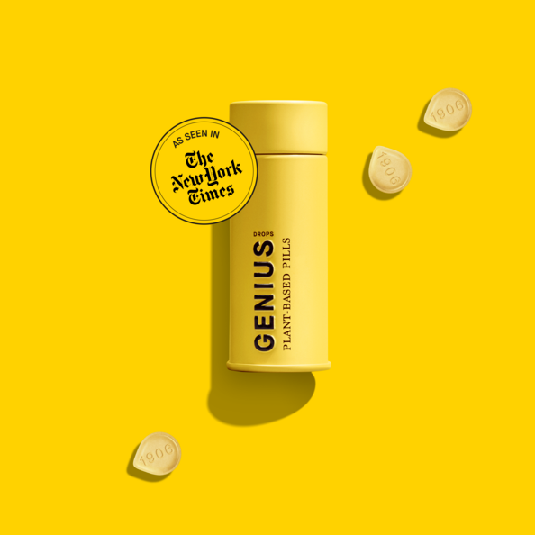 Photograph of product: Genius Drops Unflavored Tablets 75mg (30-Pack | 2.5mg Each)