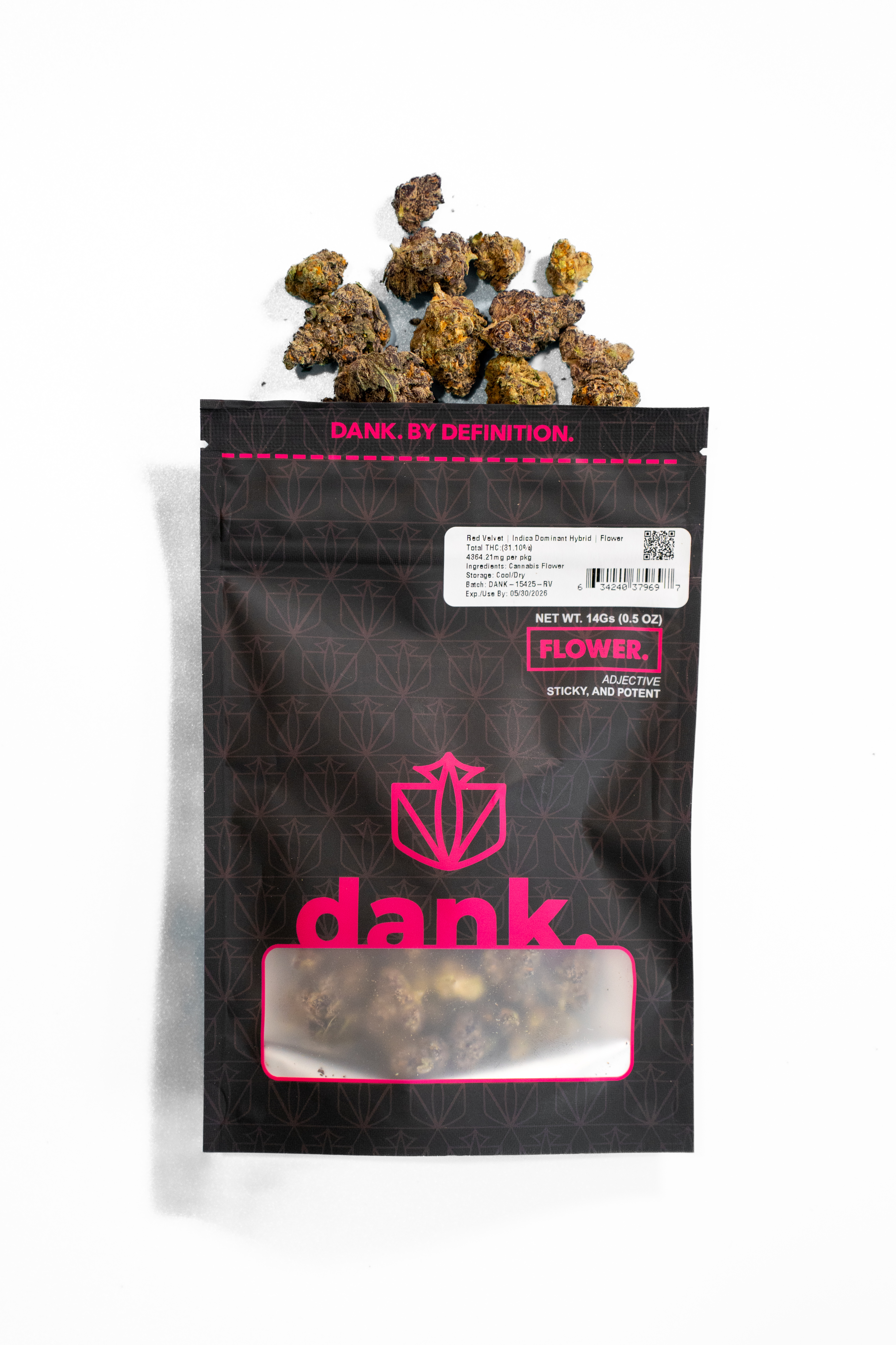 Photograph of product: Red Velvet 14G Flower | Dank |