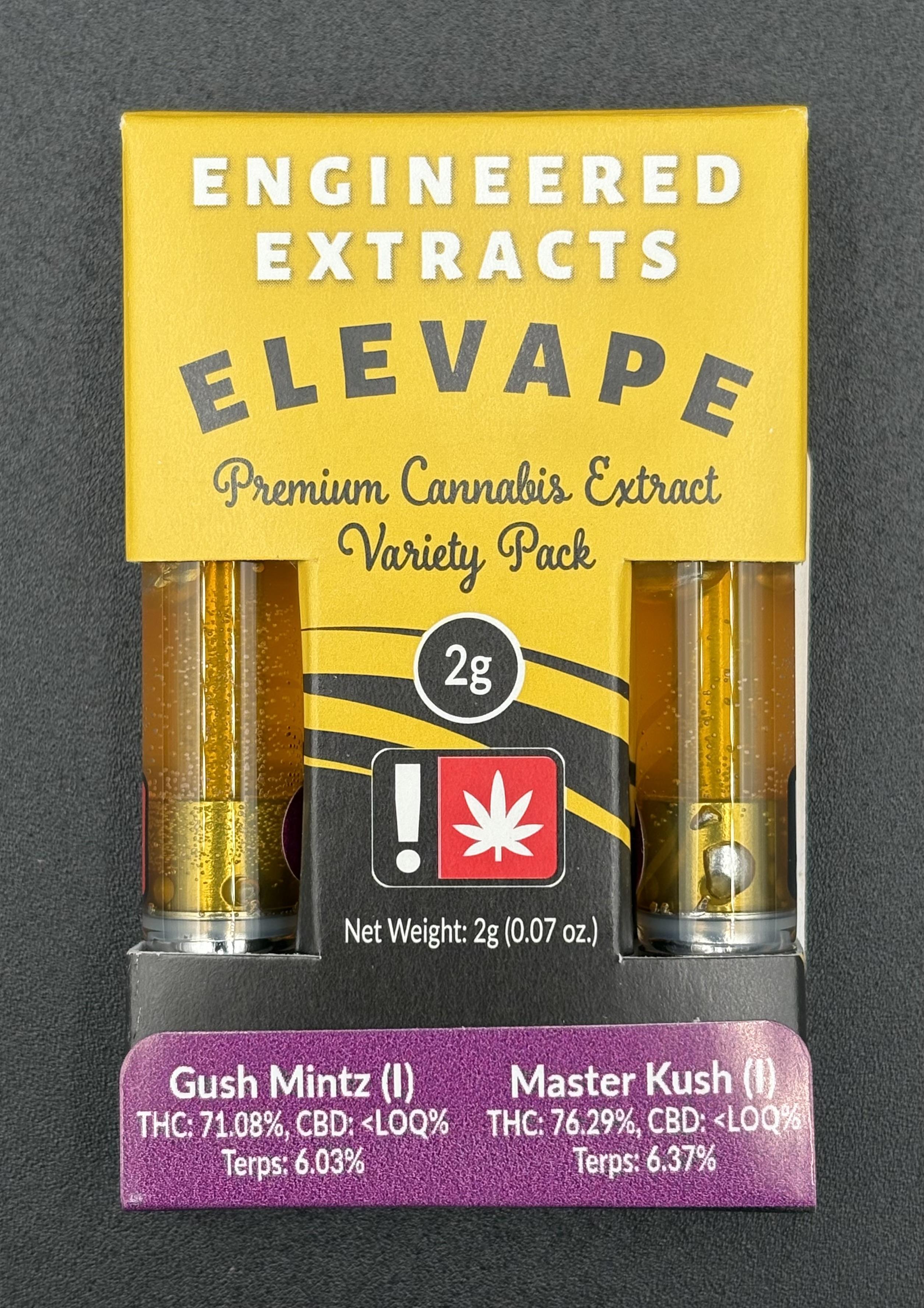 Photograph of product: Elevape // Gush Mintz / Master Kush 2g Cart