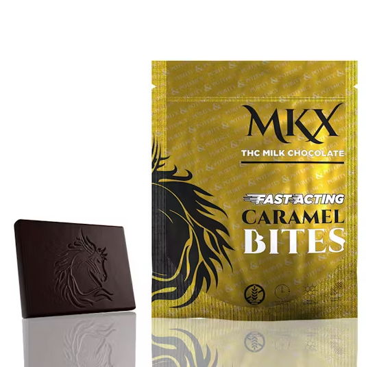 Photograph of product: MKX 200mg Chocolate Bites - Milk Chocolate Caramel