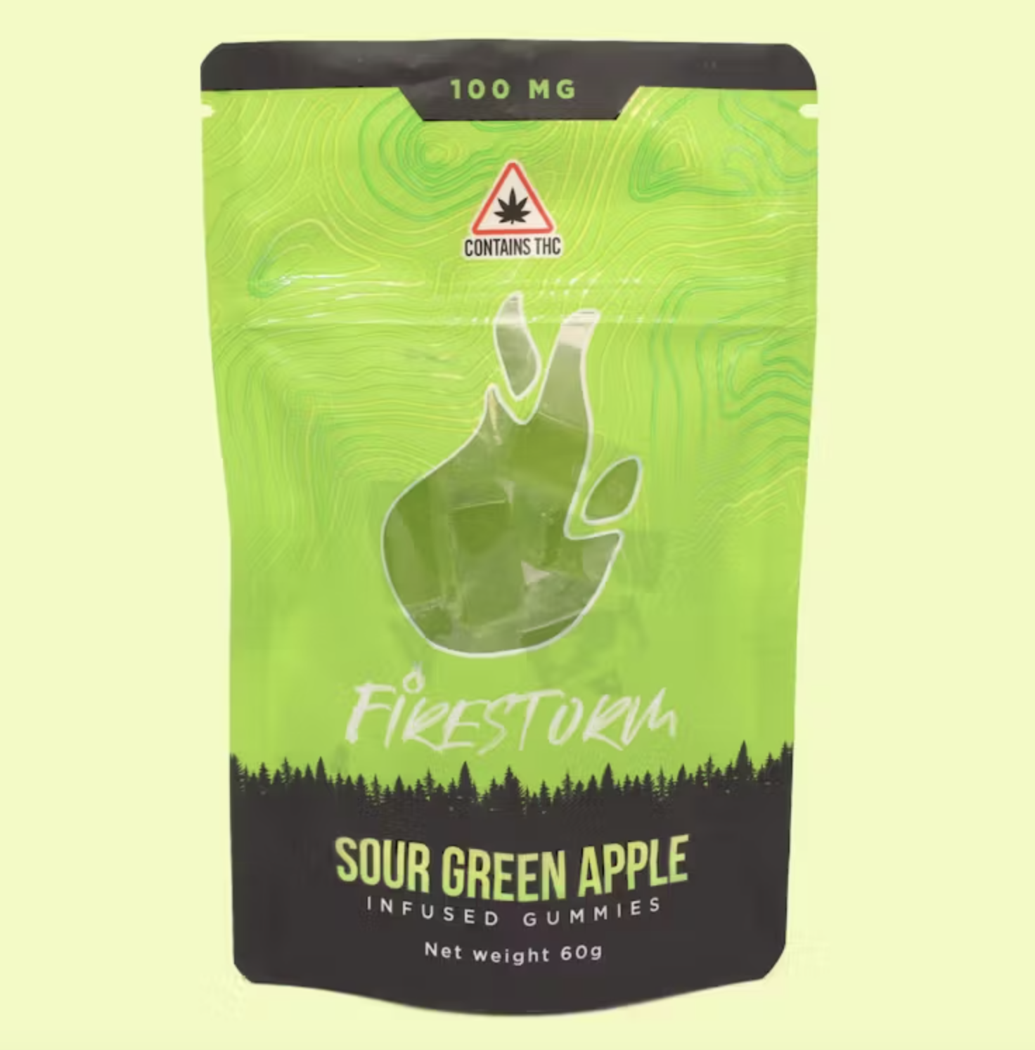 Photograph of product: 100mg Gummies | Sour Green Apple