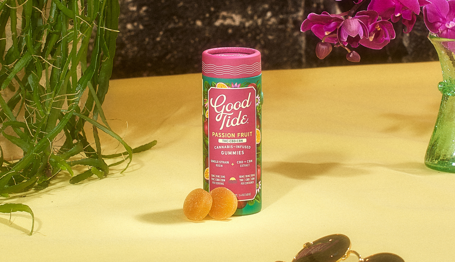 Photograph of product: Good Tide | Passion Fruit - 1:1: TH-oui:CBD:CBN| Rosin Gummies 10pk | 100mg